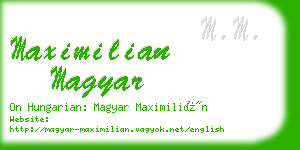 maximilian magyar business card